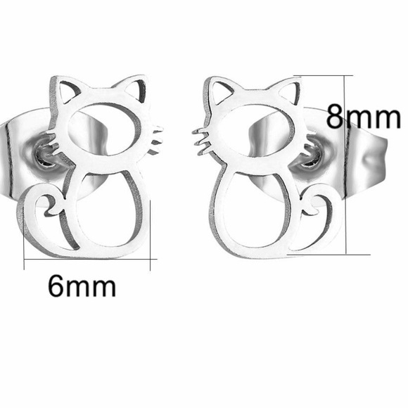 ROSE GOLD MATILDE The Cat Stainless Steel Earrings with Gift Bag - Picture 4 of 8